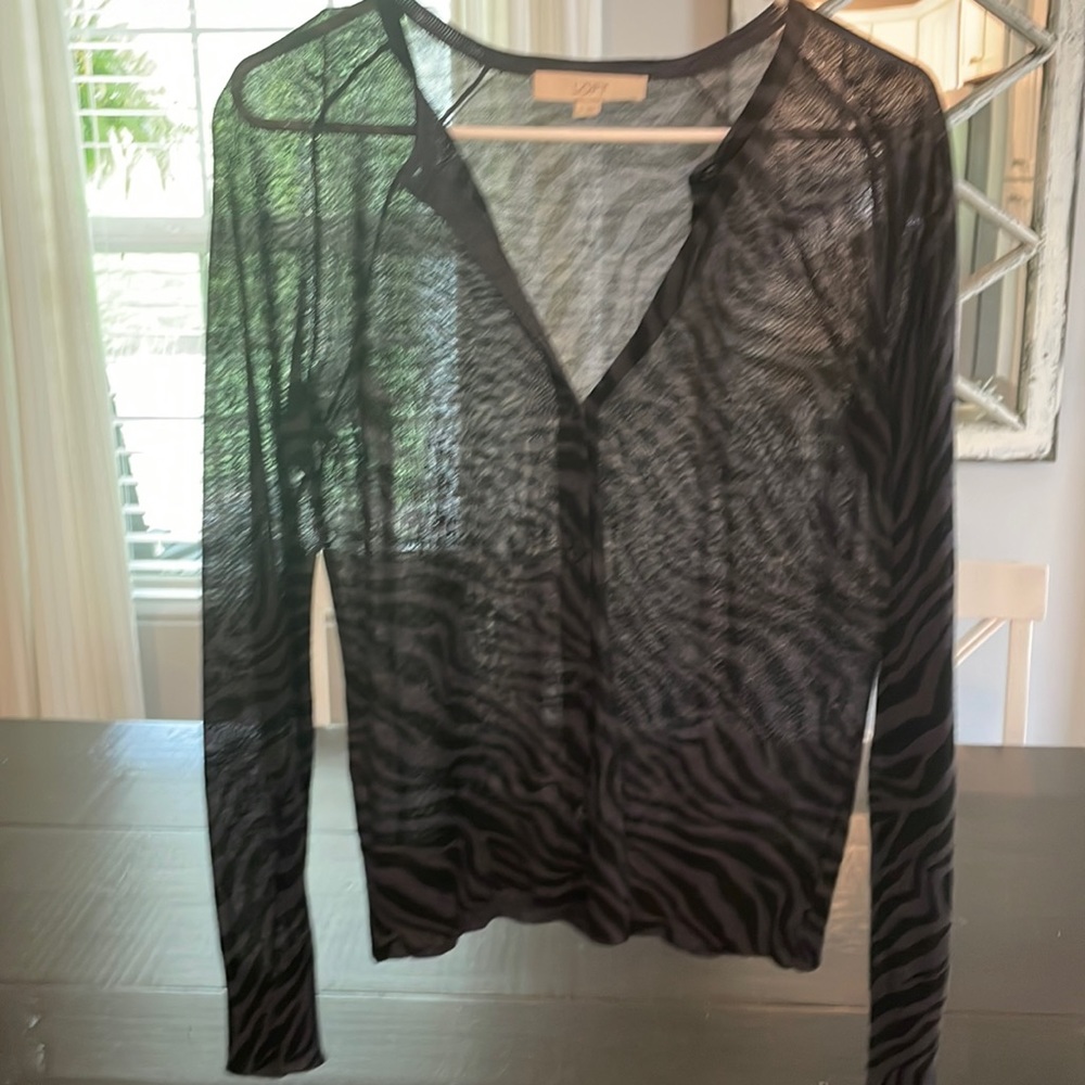 Loft Zebra Print Lightweight Sweater